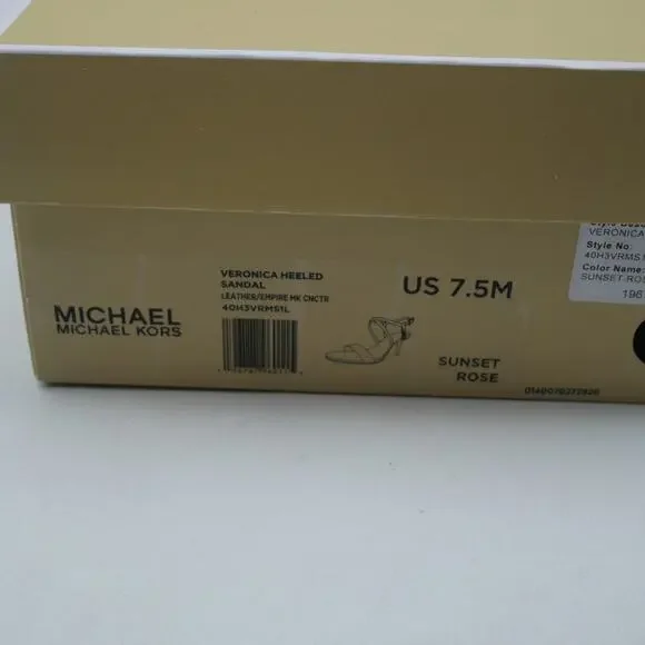 NEW Michael Kors Veronica Heeled Sandals Sunset Rose Women's 7.5 - Picture 10 of 10